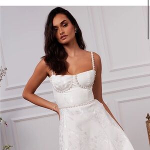 The Gianna Dress in White Baroque Floral